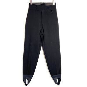 Vintage Schoeller Elite Ski Snow Pants SIZE 6 Waist 24 Black Stirrups USA Made